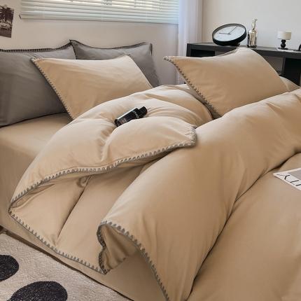 91家纺网 家纺一手货源 找家纺 （总）思诺羽 2025新款亲肤棉四件套贝壳边系列