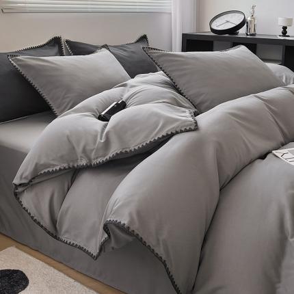 91家纺网 家纺一手货源 找家纺 （总）思诺羽 2025新款亲肤棉四件套贝壳边系列