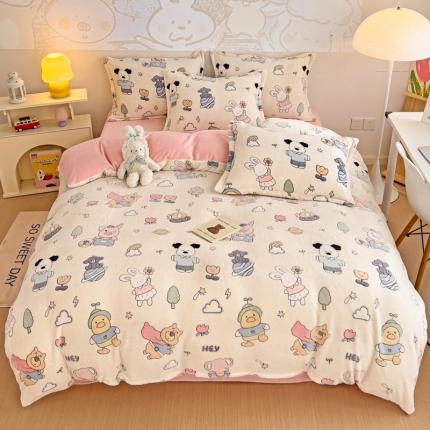 91家纺网 家纺一手货源 找家纺 坚果摄影 绒类可爱风 家纺套件样片