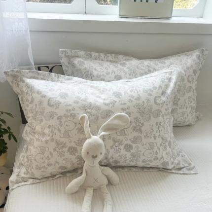 91家纺网 家纺一手货源 找家纺 百寐 2023新款13372全棉印花信封枕套加大宜家大枕芯保护套 布朗熊