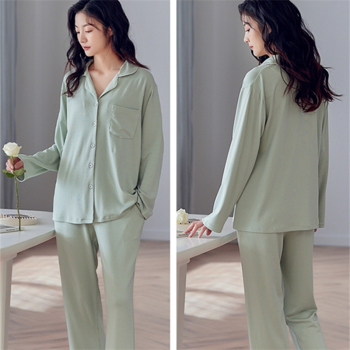 91家纺网 家纺一手货源 找家纺 洛兰沙 纯棉情侣睡衣开衫长袖长裤家居服可外穿ZX248女款