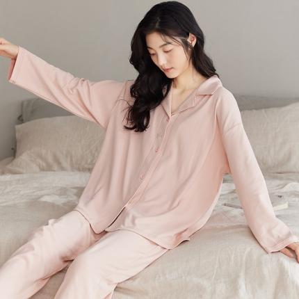 91家纺网 家纺一手货源 找家纺 洛兰沙 纯棉情侣睡衣开衫长袖长裤家居服可外穿ZX7707女款