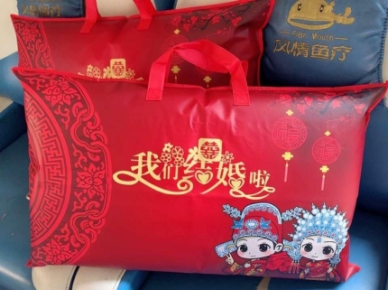 91家纺网 家纺一手货源 找家纺 （总）枕之坊 2023新款大红婚庆乳胶枕