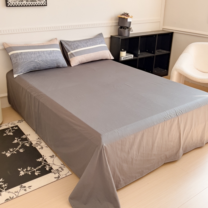 91家纺网 家纺一手货源 找家纺 金丝鸟 2023秋冬新品全棉简约条格小清新四件套 意林