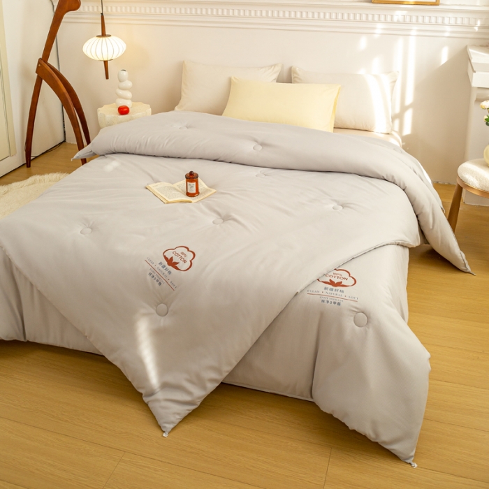 91家纺网 家纺一手货源 找家纺 鸣升家纺 新款华夫格二合一棉花子母被冬被被芯 星空灰