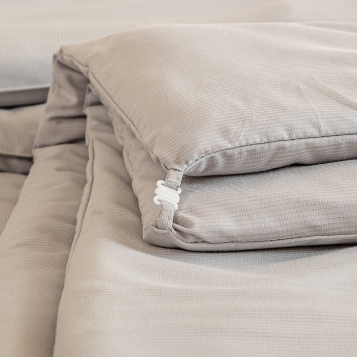 91家纺网 家纺一手货源 找家纺 鸣升家纺 新款华夫格二合一棉花子母被冬被被芯 星空灰