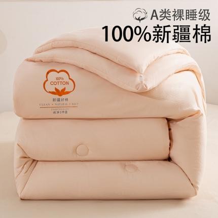鸣升家纺 新款华夫格二合一棉花子母被冬被被芯 云朵粉