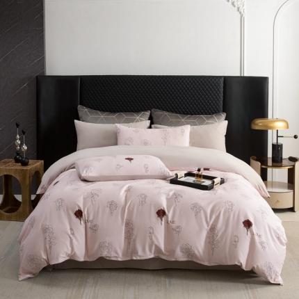 91家纺网 家纺一手货源 找家纺 总 121 2023新款高支高密数码印花简约双拼四件套-相柳会员减20