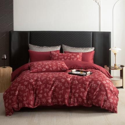 91家纺网 家纺一手货源 找家纺 总121 2023新款高支高密数码印花简约双拼四件套-城市记忆系列会员减20