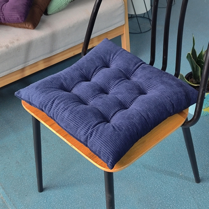 91家纺网 家纺一手货源 找家纺 方款条绒绑带坐垫灯芯绒椅子垫沙发垫定制屁垫