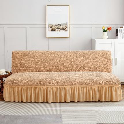 丝绮鹿 2023新款日式皱皱布系列沙发床（裙边款） 亚麻黄