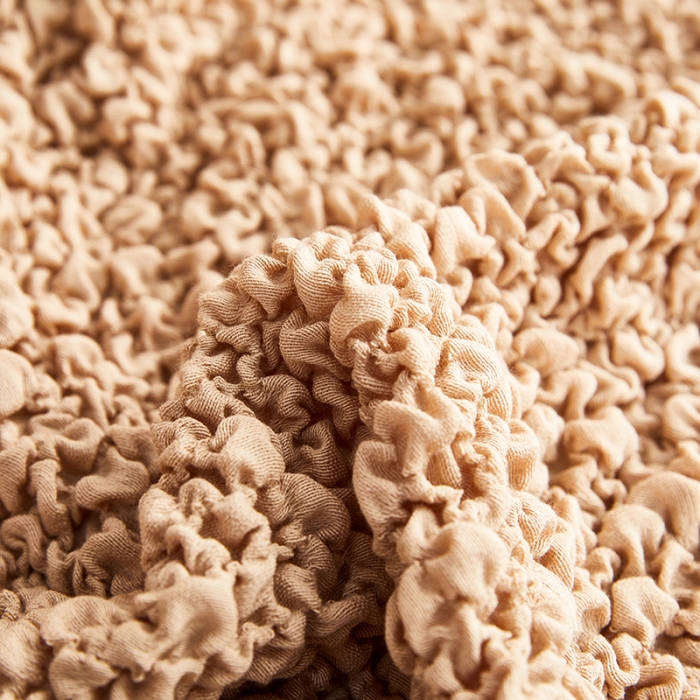 91家纺网 家纺一手货源 找家纺 丝绮鹿 2023新款日式皱皱布系列沙发床（裙边款） 亚麻黄