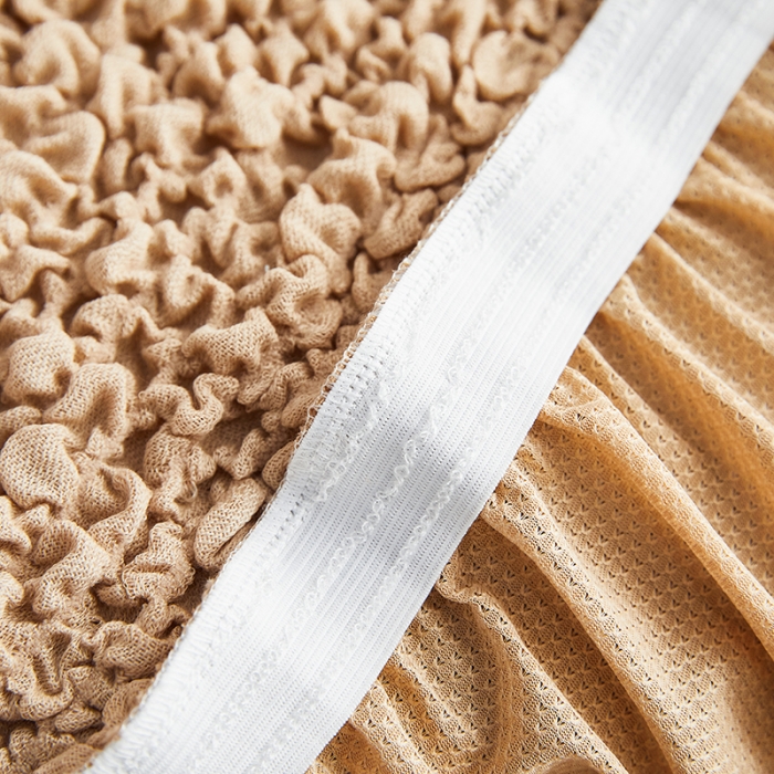 91家纺网 家纺一手货源 找家纺 丝绮鹿 2023新款日式皱皱布系列沙发床（裙边款） 亚麻黄