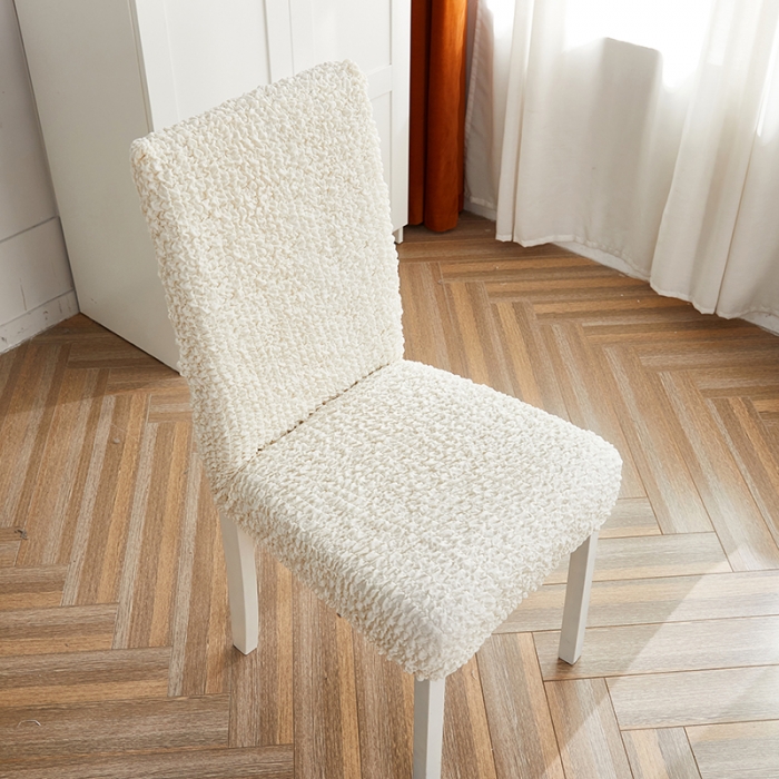 91家纺网 家纺一手货源 找家纺 丝绮鹿 2023新款日式皱皱布椅子套（松紧款） 奶油白