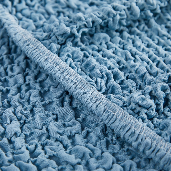 91家纺网 家纺一手货源 找家纺 丝绮鹿 2023新款日式皱皱布沙发套贵妃图 高雅蓝