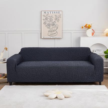 91家纺网 家纺一手货源 找家纺 丝绮鹿 2023新款日式皱皱布沙发套三人图雅致黑灰