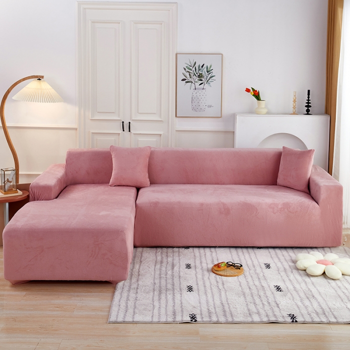 91家纺网 家纺一手货源 找家纺 （总）丝绮鹿 2023新款毛绒纯色沙发套贵妃位图