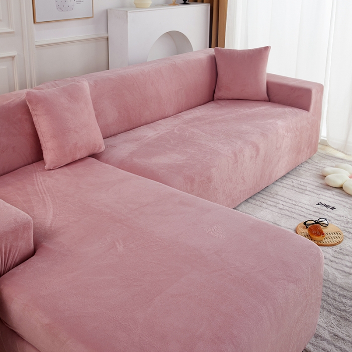 91家纺网 家纺一手货源 找家纺 （总）丝绮鹿 2023新款毛绒纯色沙发套贵妃位图