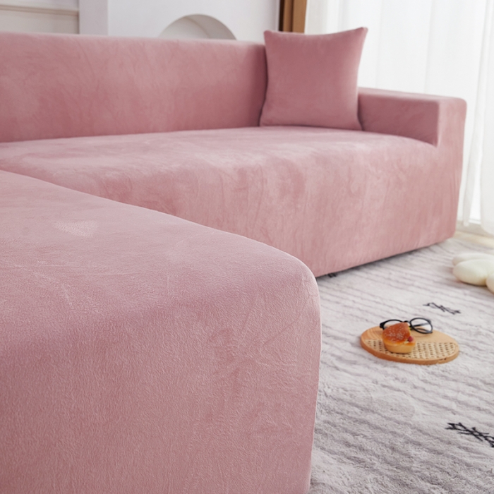 91家纺网 家纺一手货源 找家纺 （总）丝绮鹿 2023新款毛绒纯色沙发套贵妃位图