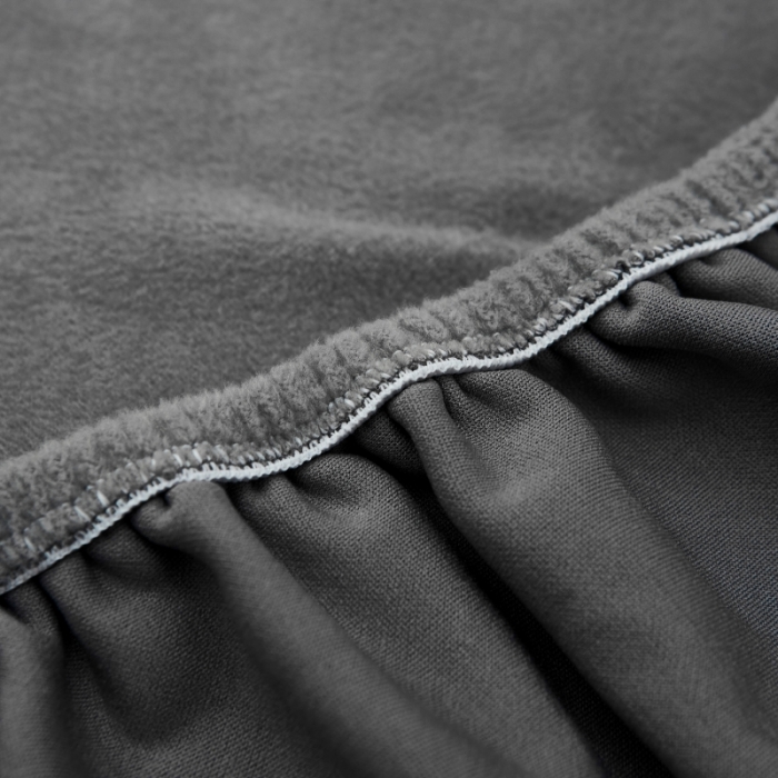 91家纺网 家纺一手货源 找家纺 丝绮鹿 2023新款毛绒纯色沙发套贵妃位图 灰色-毛绒款