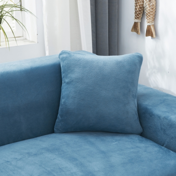 91家纺网 家纺一手货源 找家纺 丝绮鹿 2023新款毛绒纯色沙发套贵妃位图 蓝灰-毛绒款