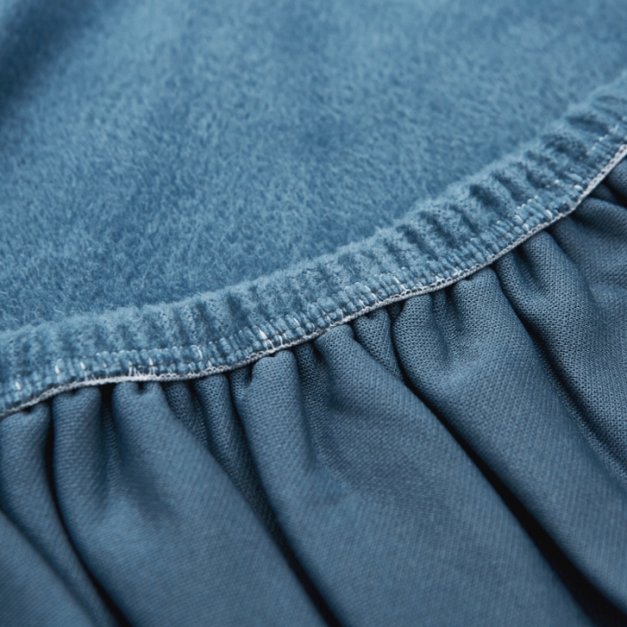 91家纺网 家纺一手货源 找家纺 丝绮鹿 2023新款毛绒纯色沙发套贵妃位图 蓝灰-毛绒款