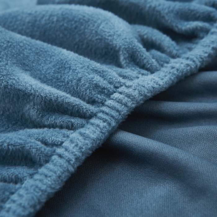 91家纺网 家纺一手货源 找家纺 丝绮鹿 2023新款毛绒纯色沙发套贵妃位图 蓝灰-毛绒款