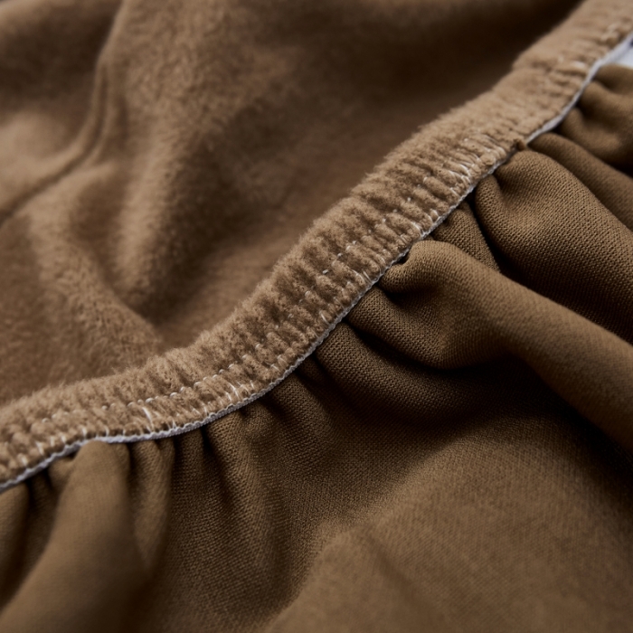 91家纺网 家纺一手货源 找家纺 丝绮鹿 2023新款毛绒纯色沙发套贵妃位图 驼色-毛绒款