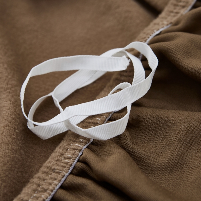 91家纺网 家纺一手货源 找家纺 丝绮鹿 2023新款毛绒纯色沙发套贵妃位图 驼色-毛绒款