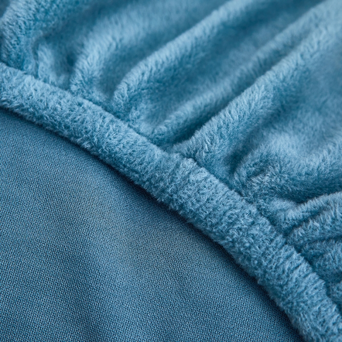 91家纺网 家纺一手货源 找家纺 丝绮鹿 2023新款毛绒纯色椅套拉链款 灰蓝