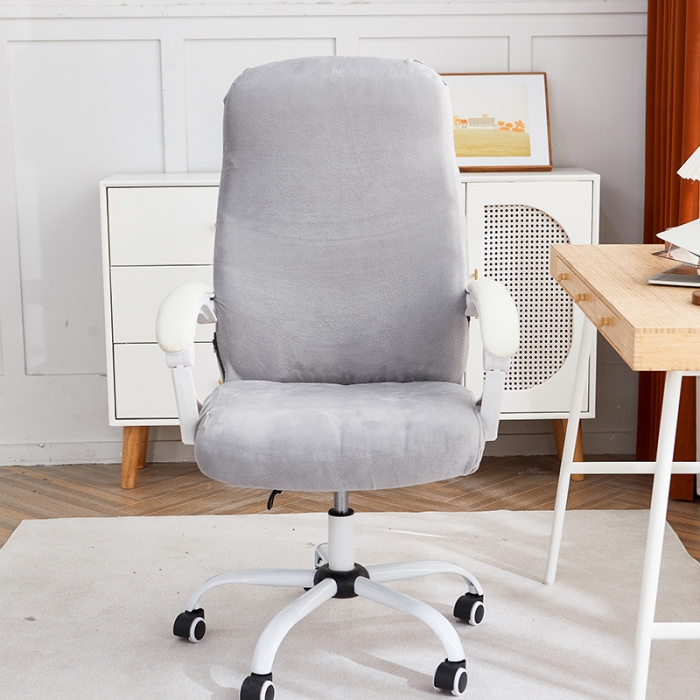 91家纺网 家纺一手货源 找家纺 丝绮鹿 2023新款毛绒纯色椅套拉链款 灰色