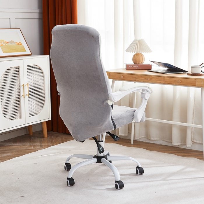 91家纺网 家纺一手货源 找家纺 丝绮鹿 2023新款毛绒纯色椅套拉链款 灰色