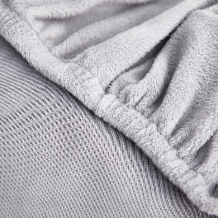 91家纺网 家纺一手货源 找家纺 丝绮鹿 2023新款毛绒纯色椅套拉链款 灰色