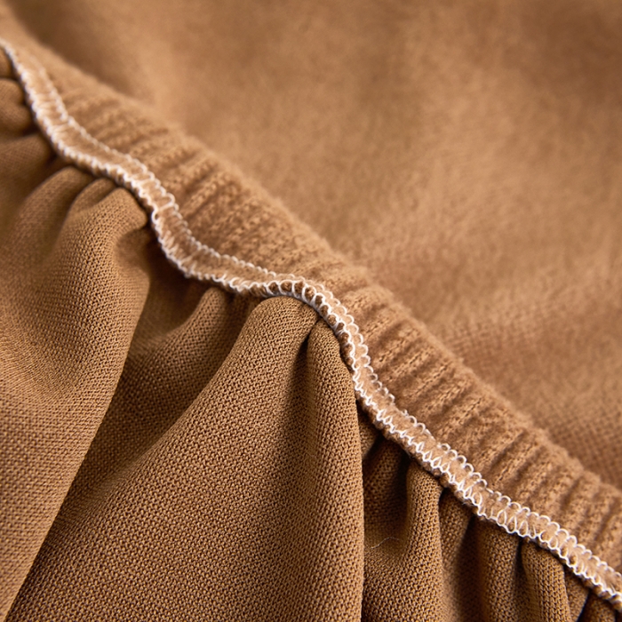 91家纺网 家纺一手货源 找家纺 丝绮鹿 2023新款毛绒纯色椅套拉链款 驼色