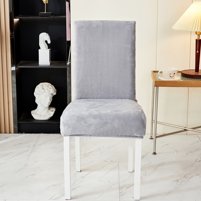 91家纺网 家纺一手货源 找家纺 丝绮鹿 2023新款毛绒纯色椅子套（松紧款） 灰色