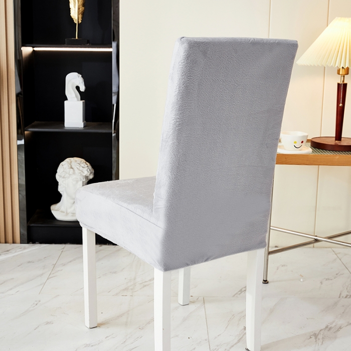 91家纺网 家纺一手货源 找家纺 丝绮鹿 2023新款毛绒纯色椅子套（松紧款） 灰色