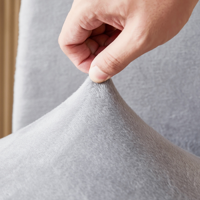 91家纺网 家纺一手货源 找家纺 丝绮鹿 2023新款毛绒纯色椅子套（松紧款） 灰色