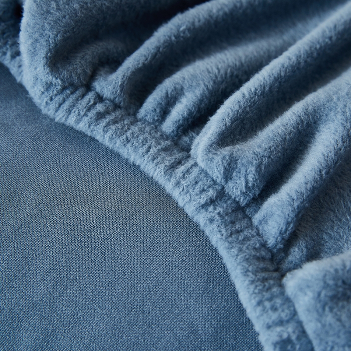 91家纺网 家纺一手货源 找家纺 丝绮鹿 2023新款毛绒纯色椅子套（松紧款） 蓝灰