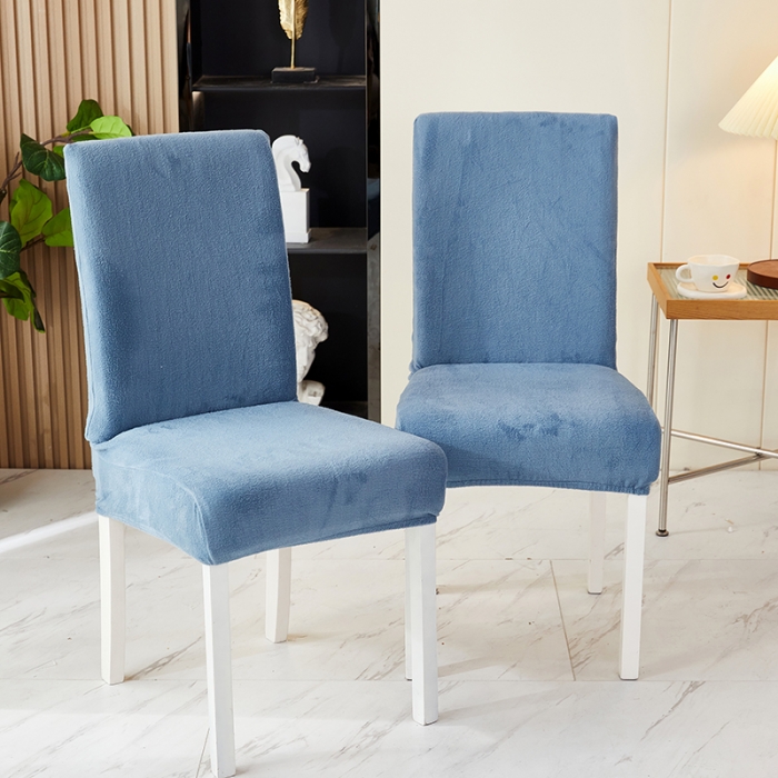 91家纺网 家纺一手货源 找家纺 丝绮鹿 2023新款毛绒纯色椅子套（松紧款） 蓝灰