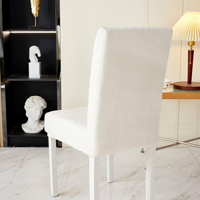 91家纺网 家纺一手货源 找家纺 丝绮鹿 2023新款毛绒纯色椅子套（松紧款） 米白