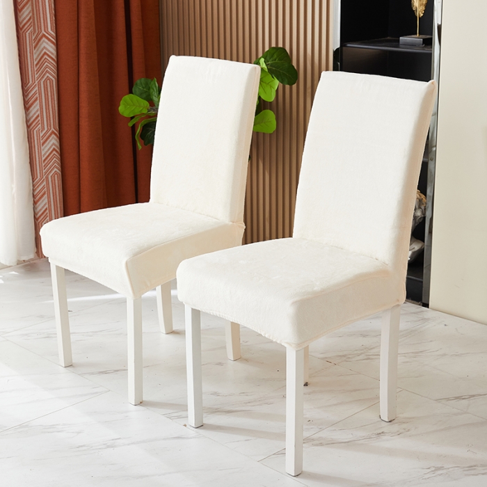 91家纺网 家纺一手货源 找家纺 丝绮鹿 2023新款毛绒纯色椅子套（松紧款） 米白