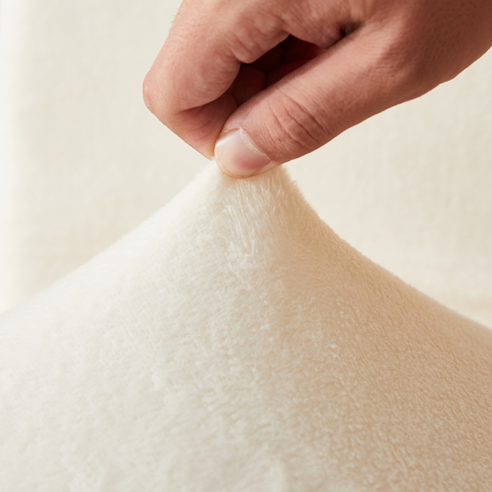 91家纺网 家纺一手货源 找家纺 丝绮鹿 2023新款毛绒纯色椅子套（松紧款） 米白