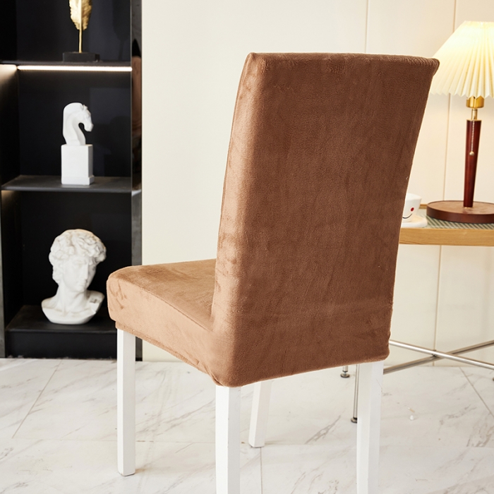 91家纺网 家纺一手货源 找家纺 丝绮鹿 2023新款毛绒纯色椅子套（松紧款） 驼色