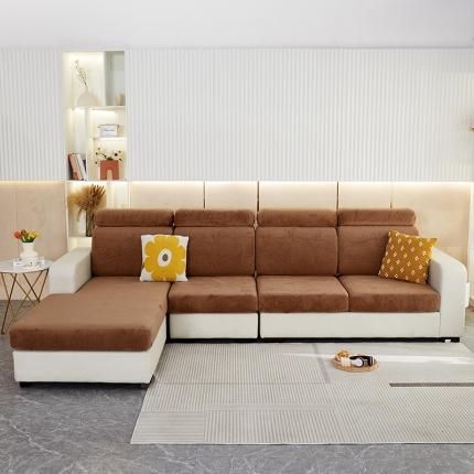 91家纺网 家纺一手货源 找家纺 丝绮鹿 2023新款毛绒纯色毛绒坐垫套 驼色