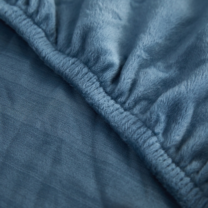 91家纺网 家纺一手货源 找家纺 丝绮鹿 2023新款毛绒纯色毛绒坐垫套 蓝灰