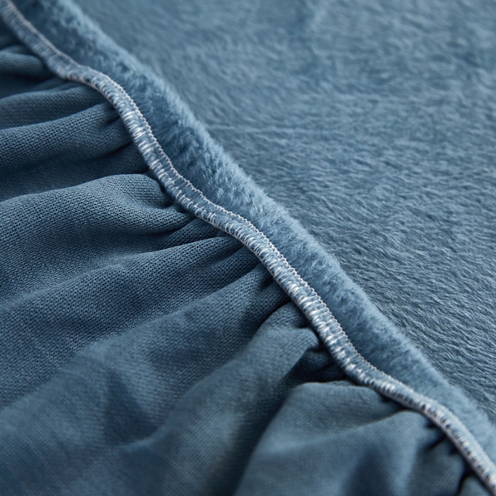 91家纺网 家纺一手货源 找家纺 丝绮鹿 2023新款毛绒纯色毛绒坐垫套 蓝灰