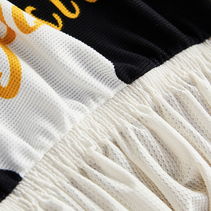 91家纺网 家纺一手货源 找家纺 丝绮鹿 2023新款针织柔肤格沙发床套裙边款 黑白格