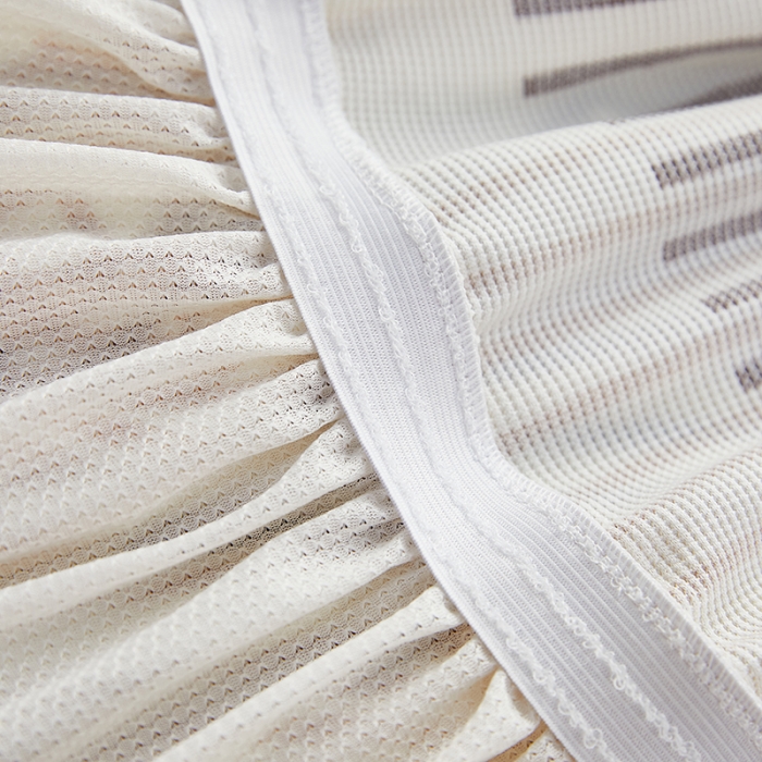 91家纺网 家纺一手货源 找家纺 丝绮鹿 2023新款针织柔肤格沙发床套裙边款 简素线条-黑