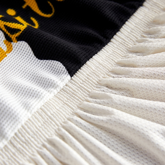 91家纺网 家纺一手货源 找家纺 丝绮鹿 2023新款针织柔肤格沙发套（裙边款） 黑白格