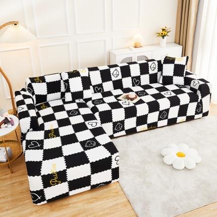 91家纺网 家纺一手货源 找家纺 总丝绮鹿2023针织柔肤格贵妃沙发套松紧款买一个沙发套默认送一个抱枕套